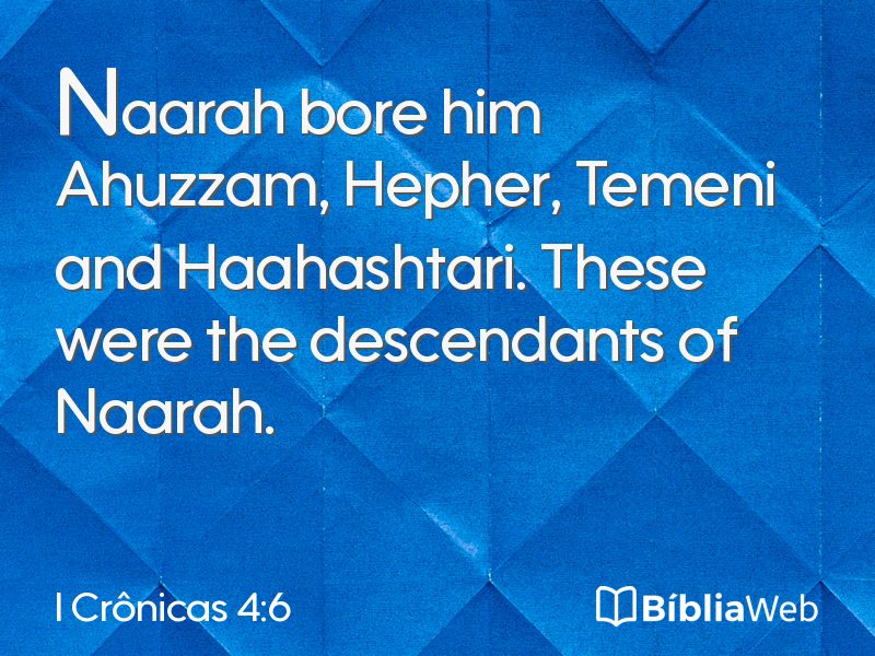 I Crônicas 4:6 em imagem para compartilhar