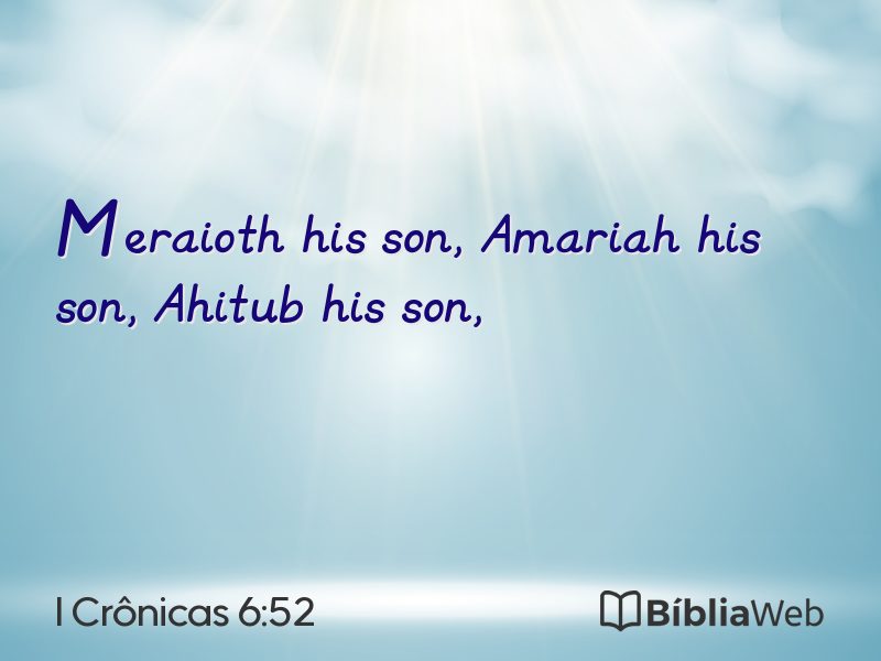 I Crônicas 6:52 em imagem para compartilhar