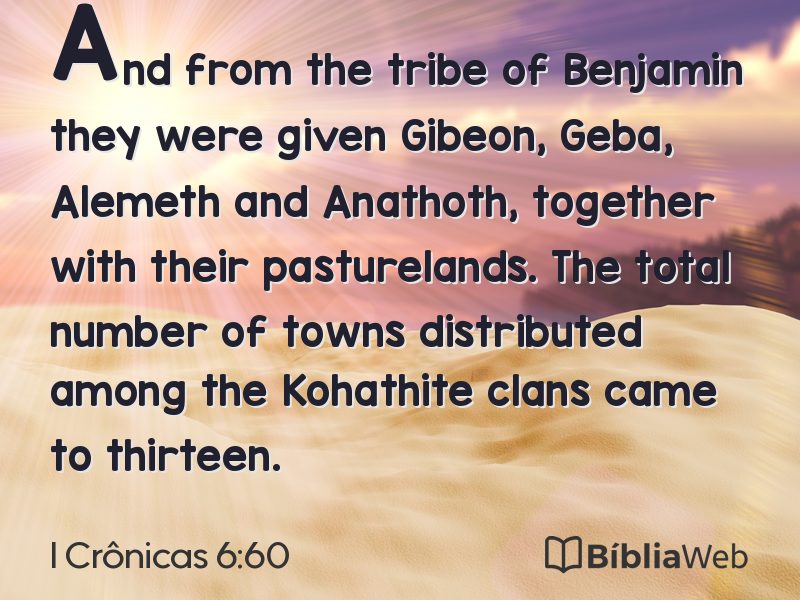 I Crônicas 6:60 em imagem para compartilhar