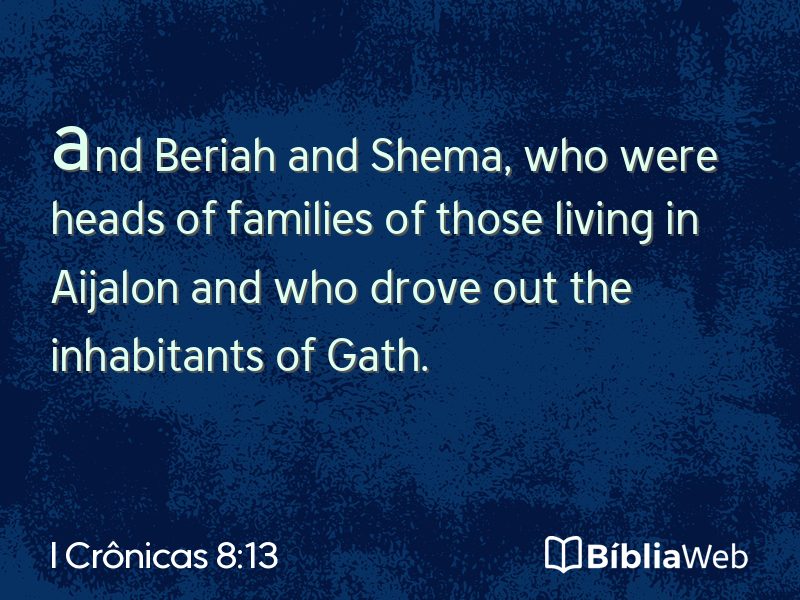 I Crônicas 8:13 em imagem para compartilhar