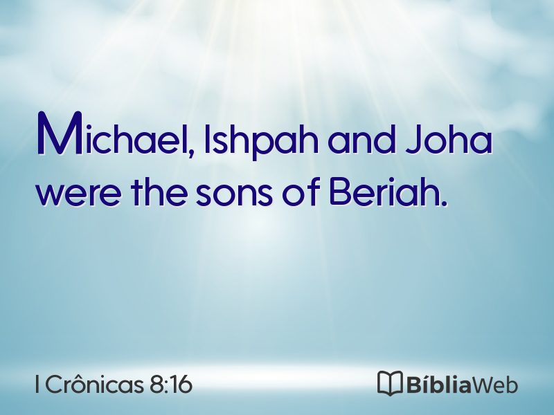 I Crônicas 8:16 em imagem para compartilhar