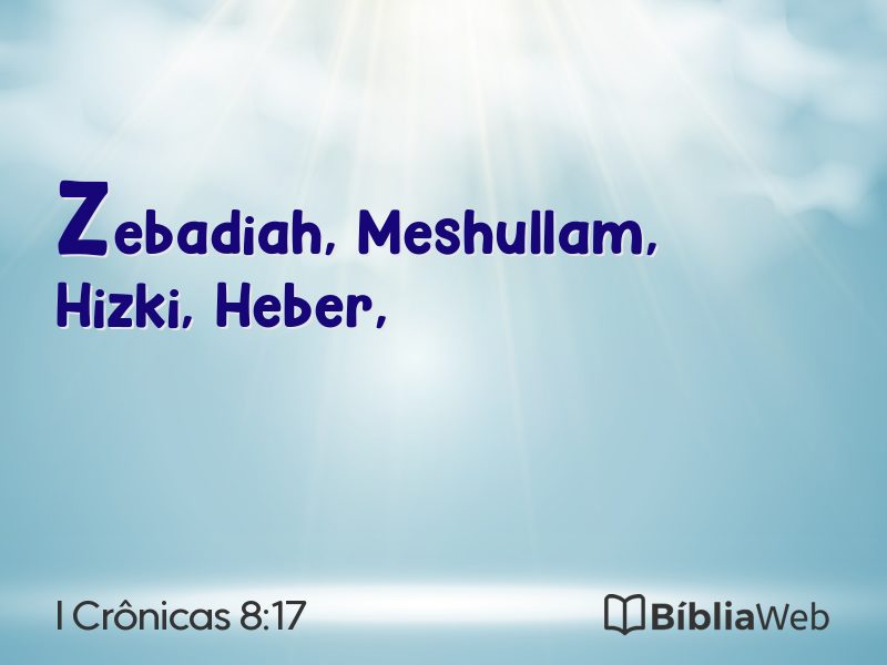 I Crônicas 8:17 em imagem para compartilhar