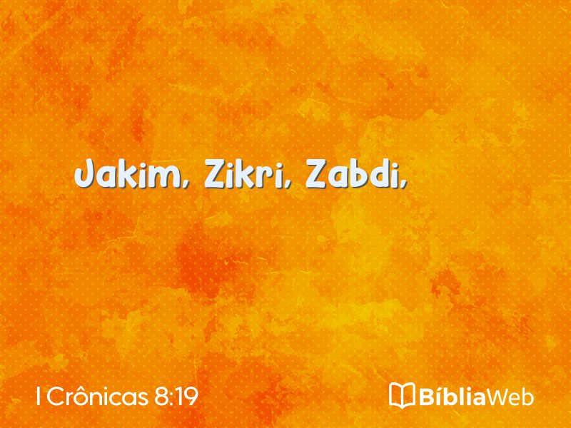 I Crônicas 8:19 em imagem para compartilhar