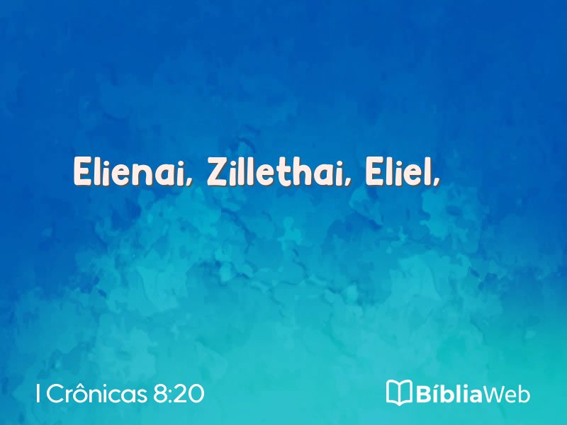 I Crônicas 8:20 em imagem para compartilhar
