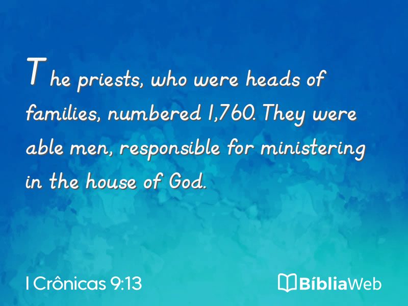 I Crônicas 9:13 em imagem para compartilhar
