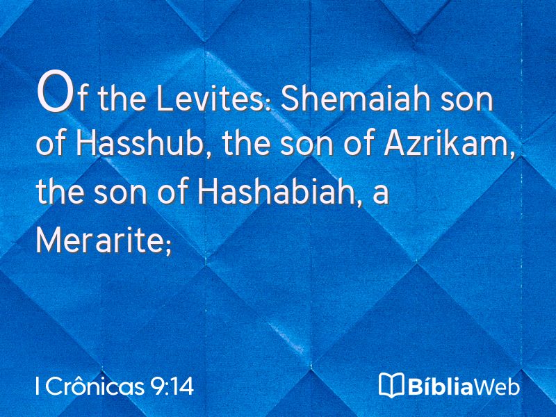 I Crônicas 9:14 em imagem para compartilhar