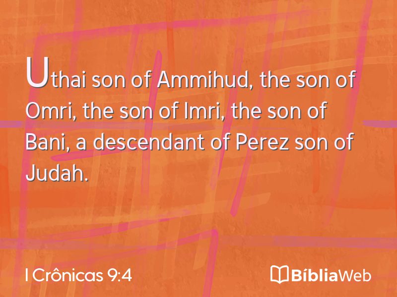 I Crônicas 9:4 em imagem para compartilhar