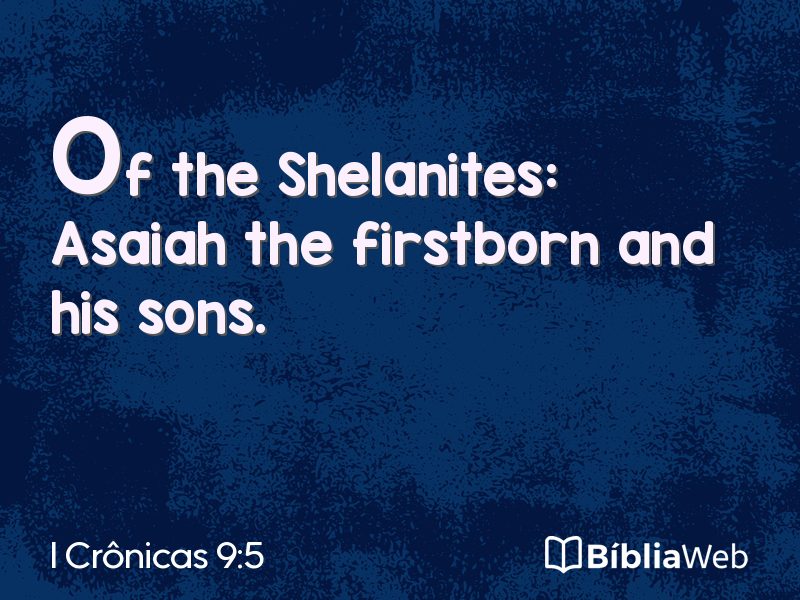 I Crônicas 9:5 em imagem para compartilhar