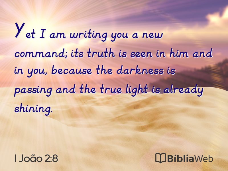I João 2:8 em imagem para compartilhar