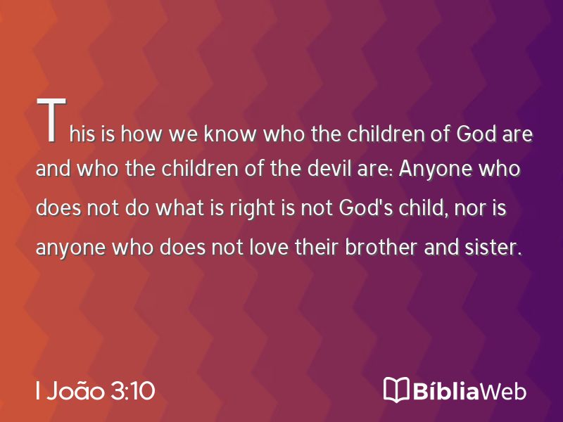 I João 3:10 em imagem para compartilhar