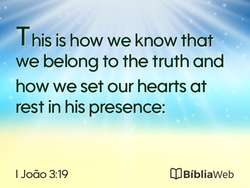 I João 3:19 em imagem para compartilhar