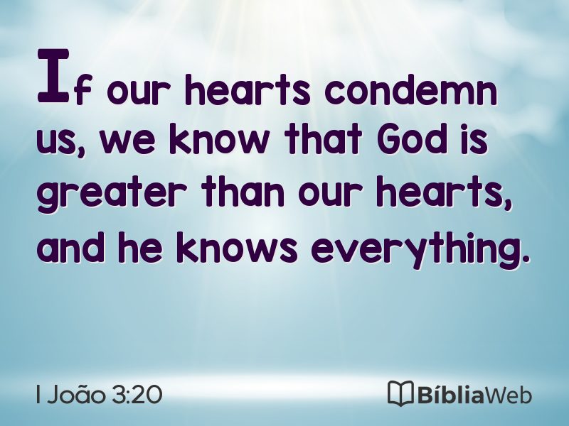 I João 3:20 em imagem para compartilhar
