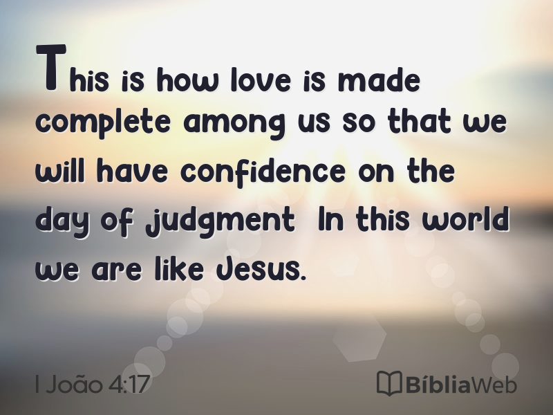 I João 4:17 em imagem para compartilhar
