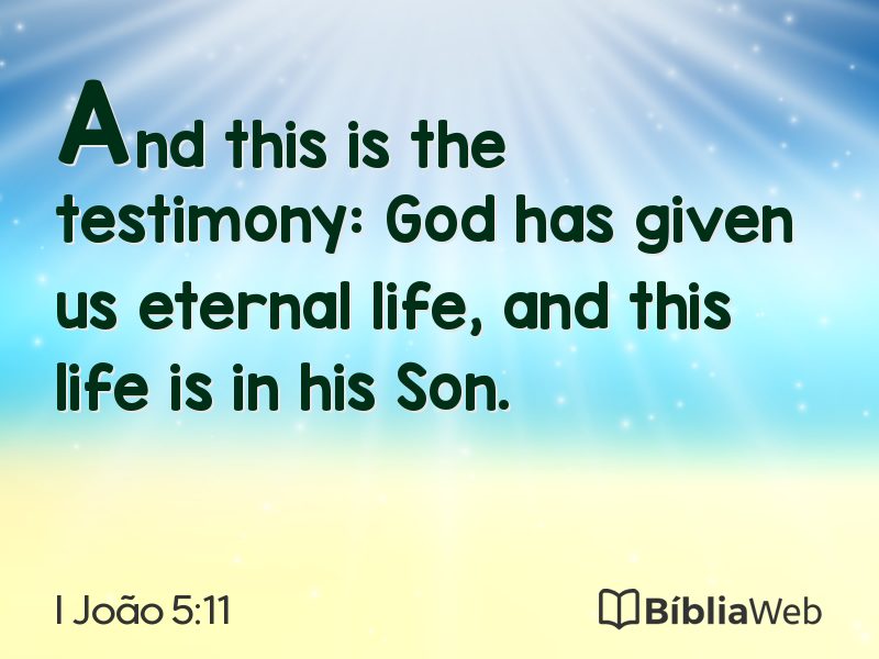 I João 5:11 em imagem para compartilhar