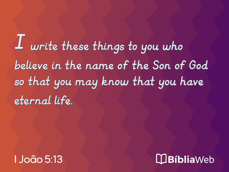 I João 5:13 em imagem para compartilhar