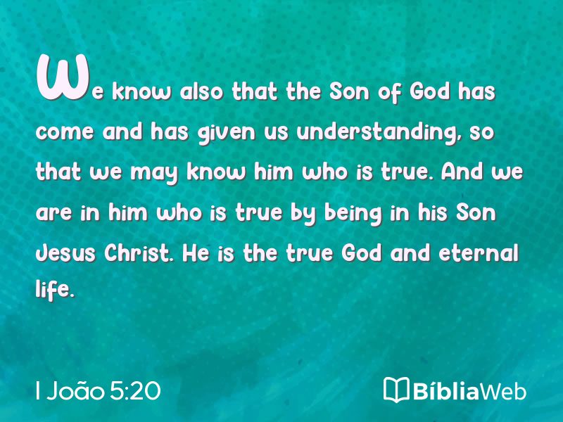 I João 5:20 em imagem para compartilhar