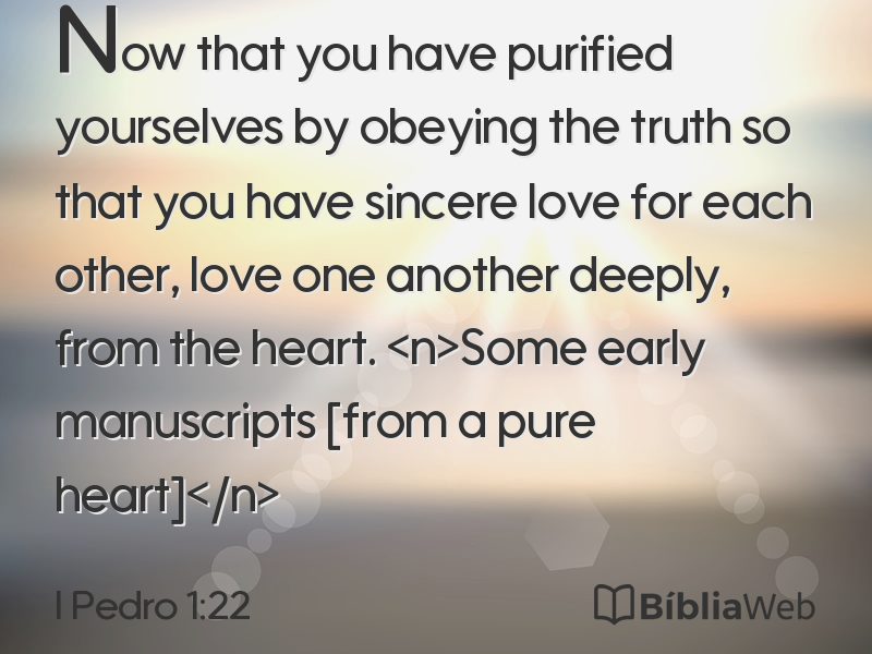 I Pedro 1:22 em imagem para compartilhar