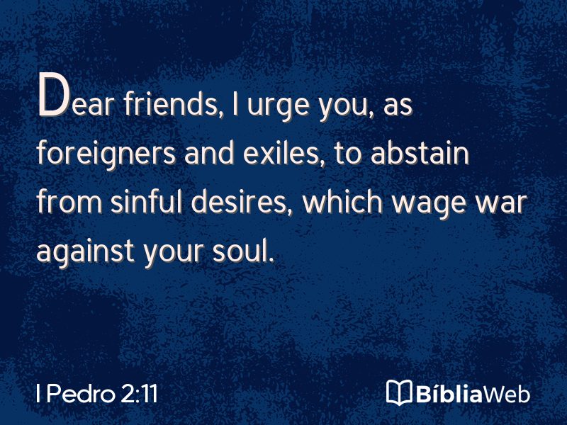 I Pedro 2:11 em imagem para compartilhar