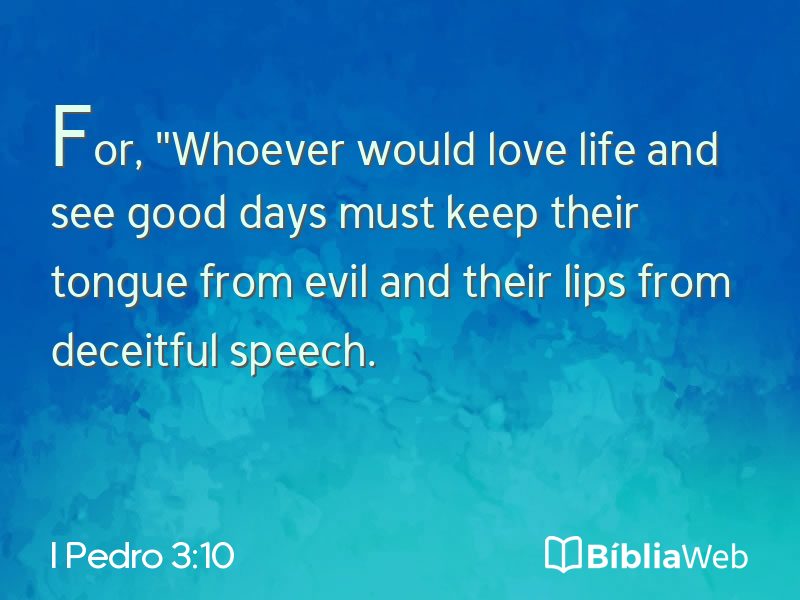 I Pedro 3:10 em imagem para compartilhar