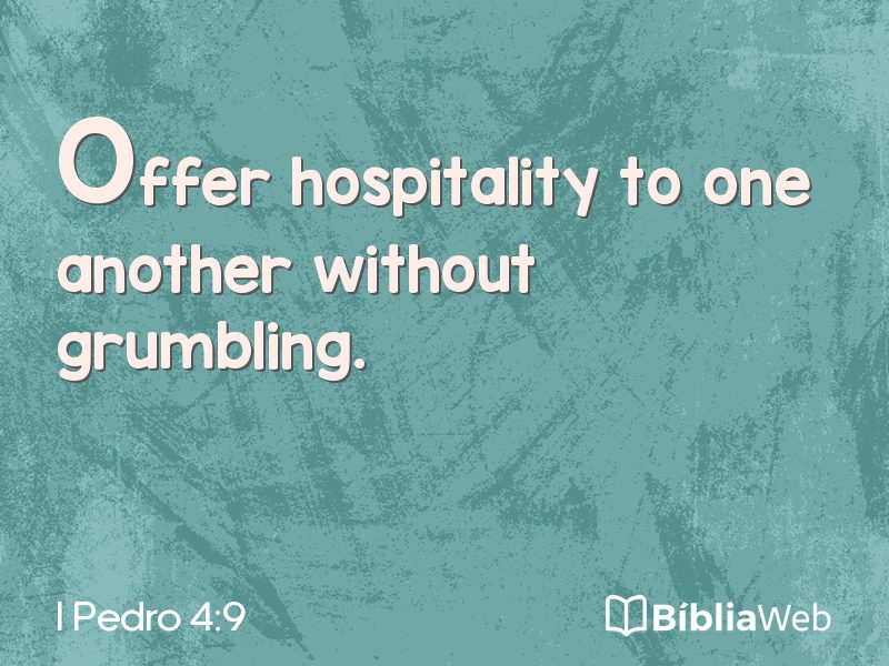 I Pedro 4:9 em imagem para compartilhar