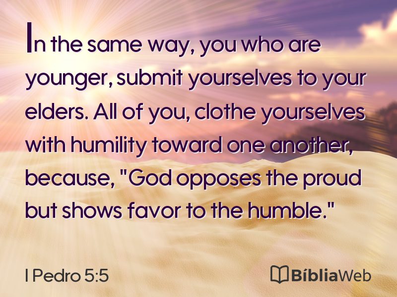 I Pedro 5:5 em imagem para compartilhar