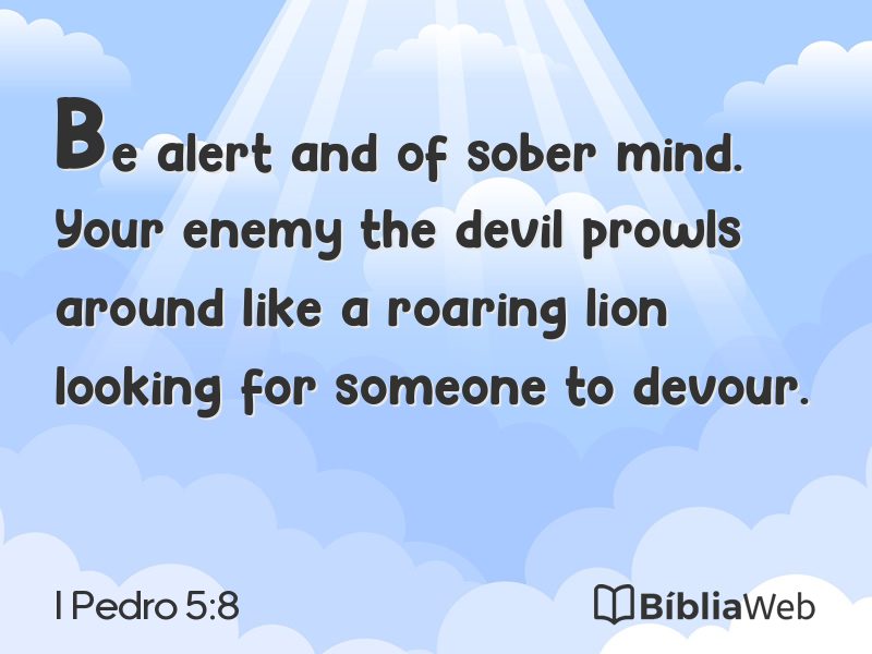 I Pedro 5:8 em imagem para compartilhar