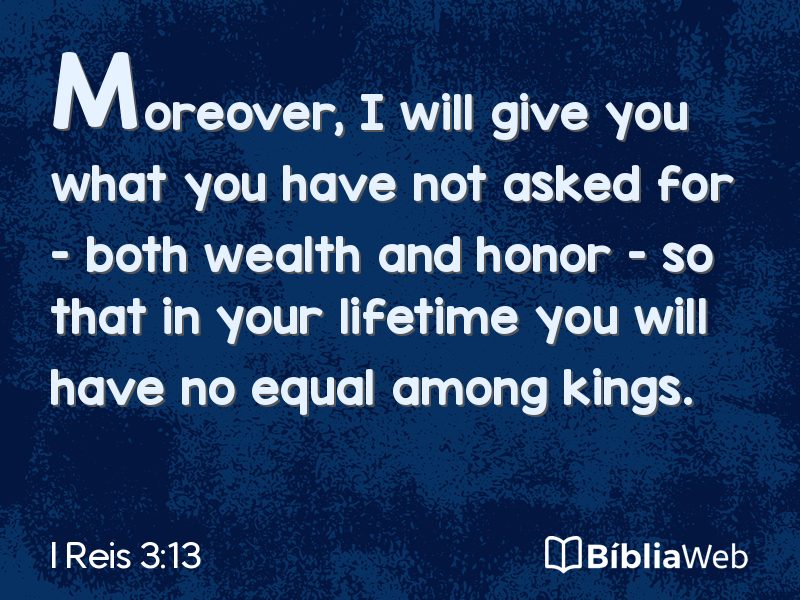 I Reis 3:13 em imagem para compartilhar