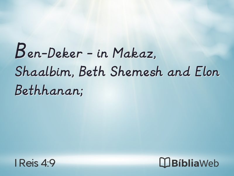 I Reis 4:9 em imagem para compartilhar