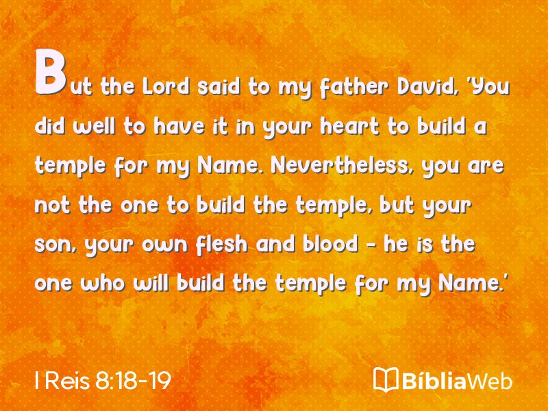 I Reis 8:18-19 em imagem para compartilhar