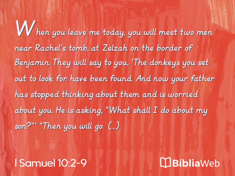 I Samuel 10:2-9 em imagem para compartilhar