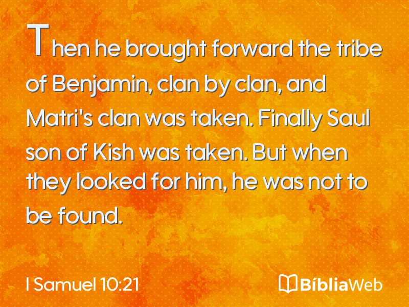 I Samuel 10:21 em imagem para compartilhar