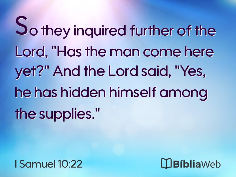 I Samuel 10:22 em imagem para compartilhar