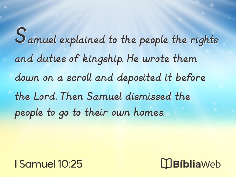 I Samuel 10:25 em imagem para compartilhar