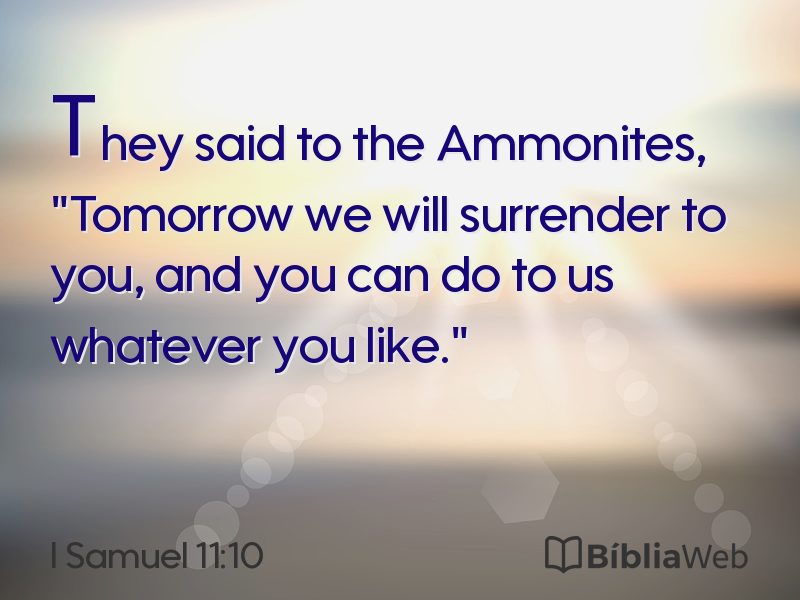 I Samuel 11:10 em imagem para compartilhar