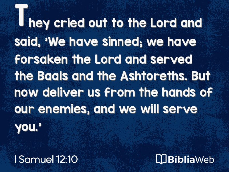 I Samuel 12:10 em imagem para compartilhar