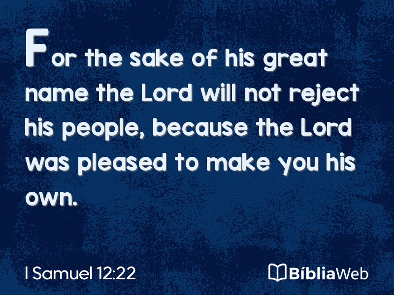 I Samuel 12:22 em imagem para compartilhar