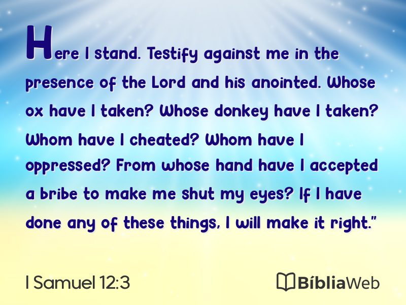 I Samuel 12:3 em imagem para compartilhar
