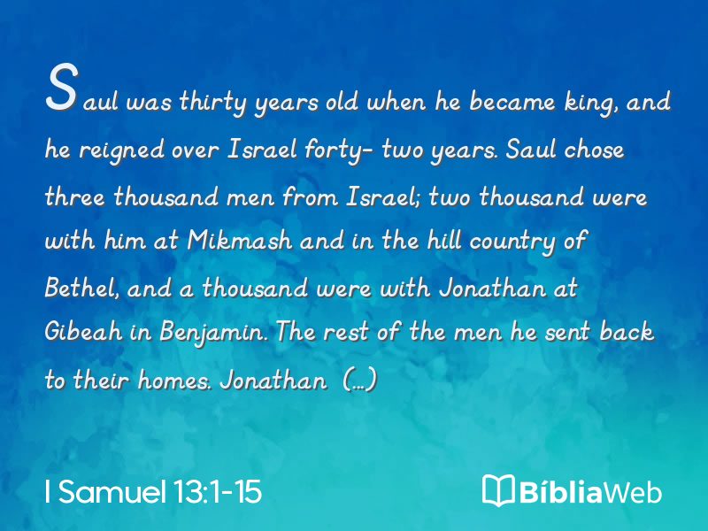 I Samuel 13:1-15 em imagem para compartilhar