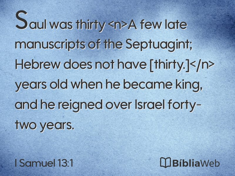 I Samuel 13:1 em imagem para compartilhar