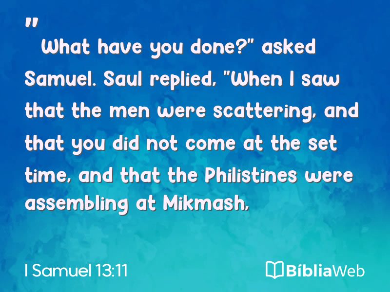 I Samuel 13:11 em imagem para compartilhar
