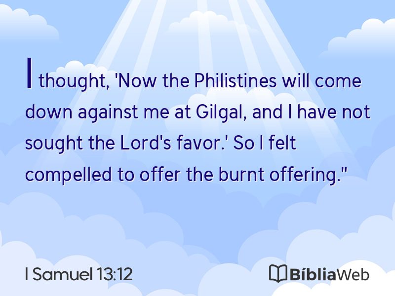 I Samuel 13:12 em imagem para compartilhar