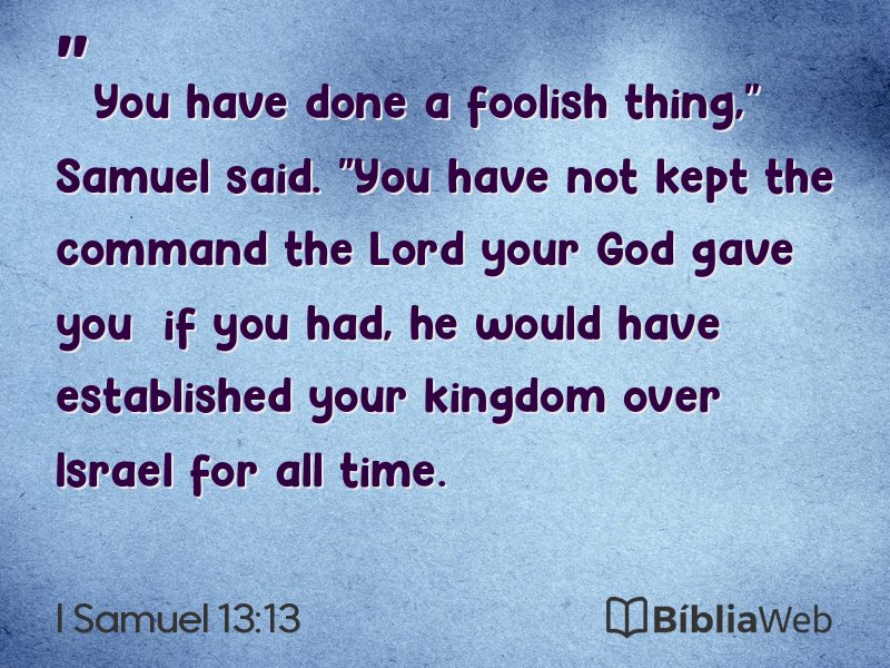 I Samuel 13:13 em imagem para compartilhar