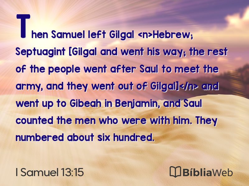 I Samuel 13:15 em imagem para compartilhar