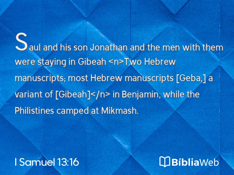 I Samuel 13:16 em imagem para compartilhar