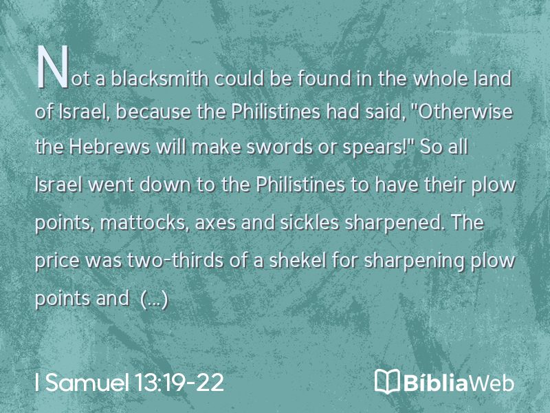 I Samuel 13:19-22 em imagem para compartilhar
