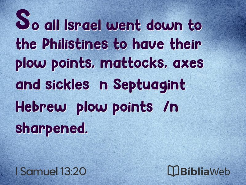 I Samuel 13:20 em imagem para compartilhar