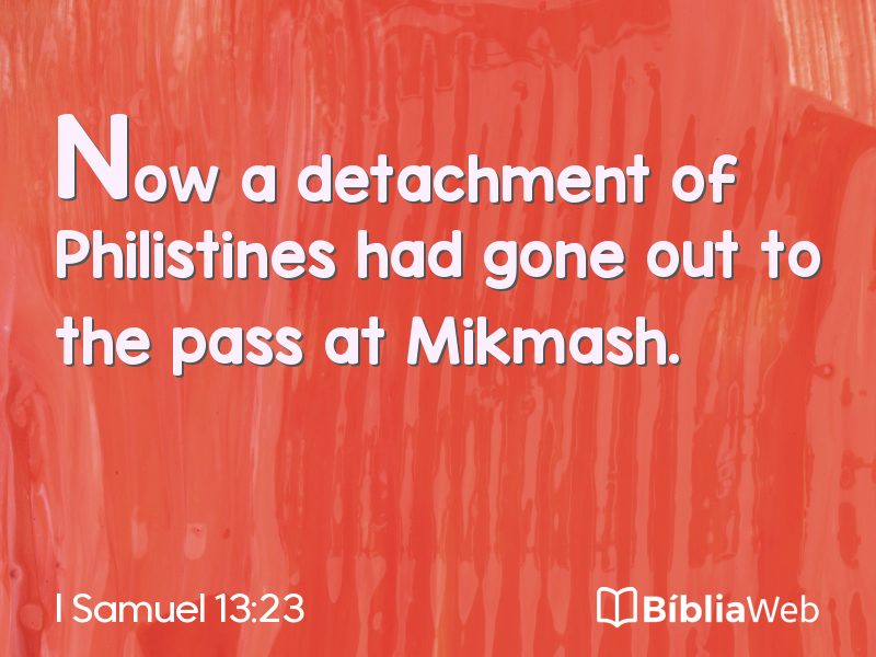 I Samuel 13:23 em imagem para compartilhar
