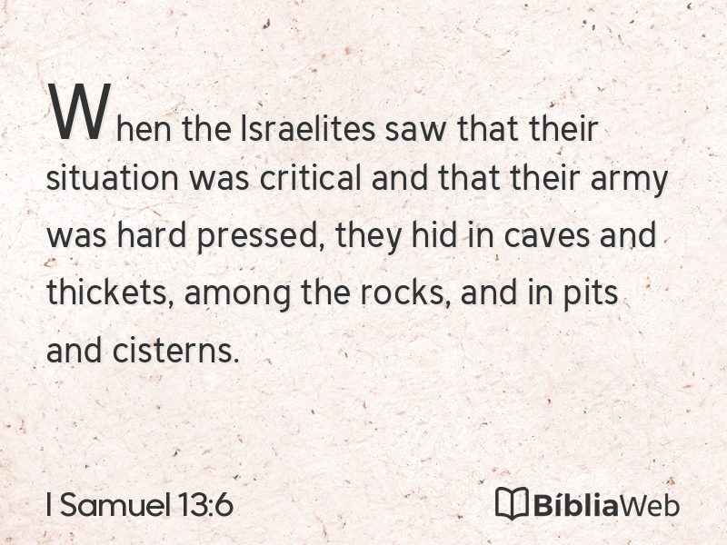 I Samuel 13:6 em imagem para compartilhar