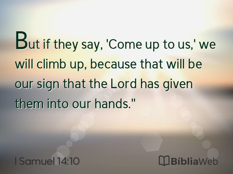 I Samuel 14:10 em imagem para compartilhar