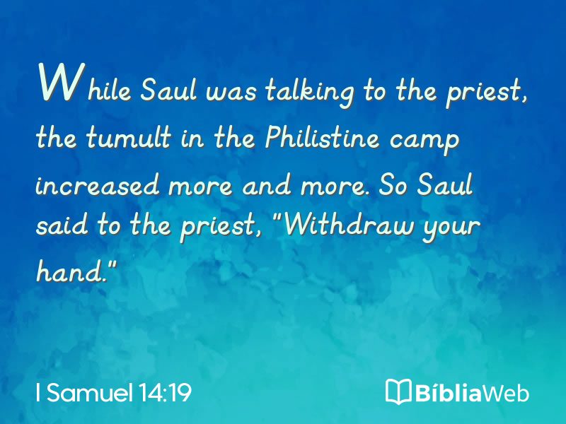 I Samuel 14:19 em imagem para compartilhar